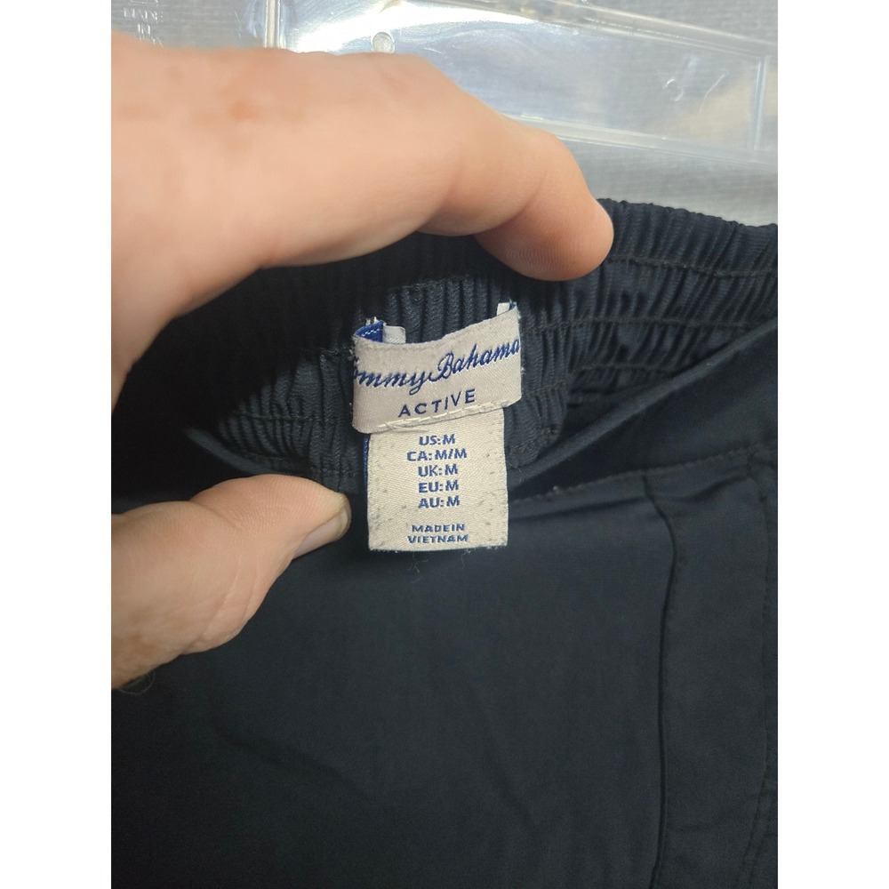 Tommy Bahama Active Mens Black Jogger Pants Medium Tapered Leg Zip Pockets - Picture 2 of 6